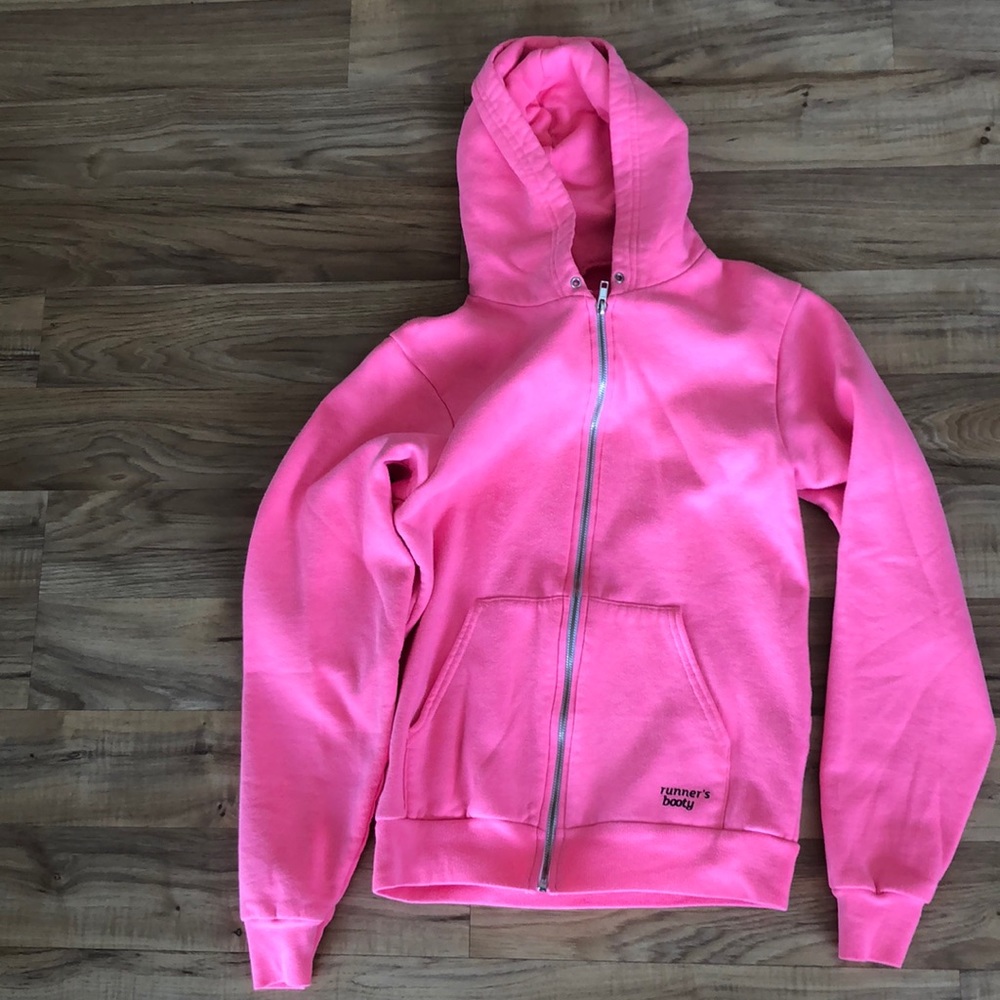 Hot pink ‘Keep Calm and Run On’ zip up hoodie